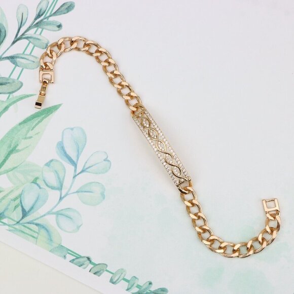 "Elegant Rose Gold Bracelet with Infinity Design and CZ Accents, XPBL0853 - Picture 4 of 12